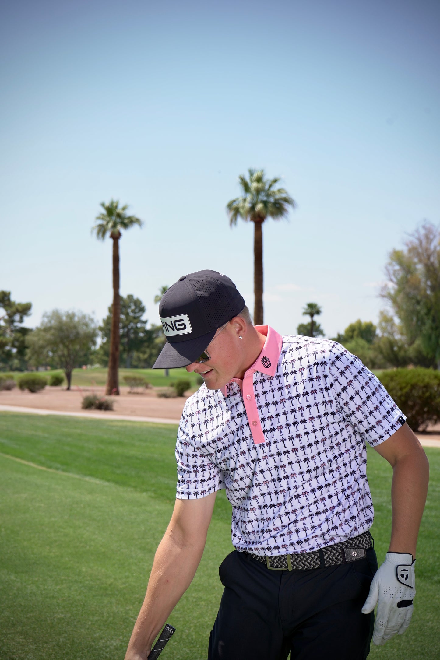 Champions Choice SunSet Pink Palm Polo