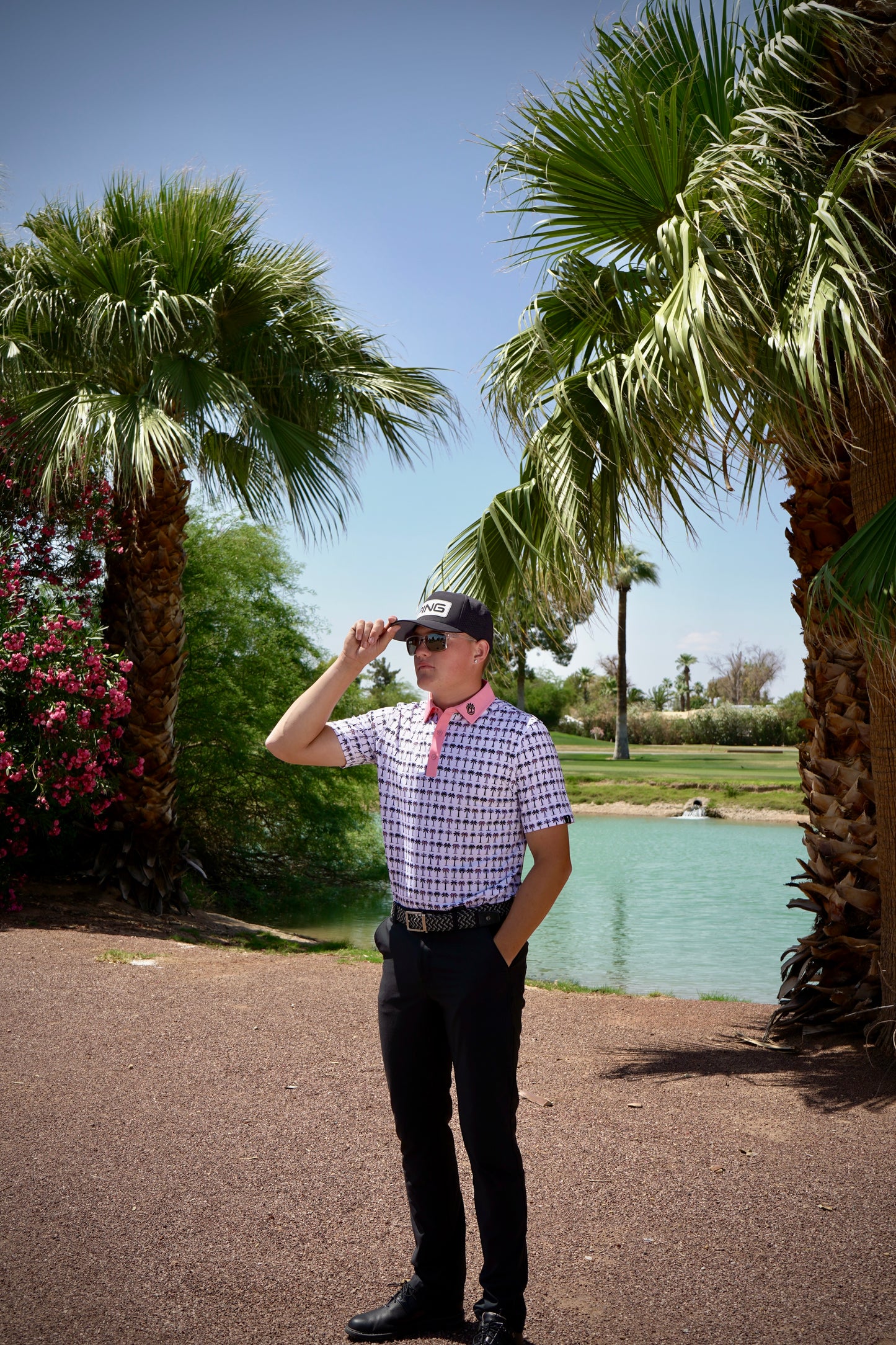 Champions Choice SunSet Pink Palm Polo