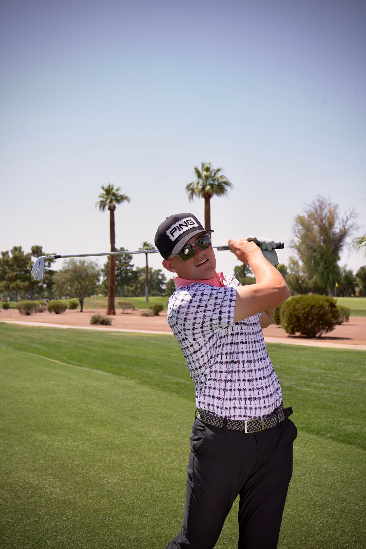 Champions Choice SunSet Pink Palm Polo