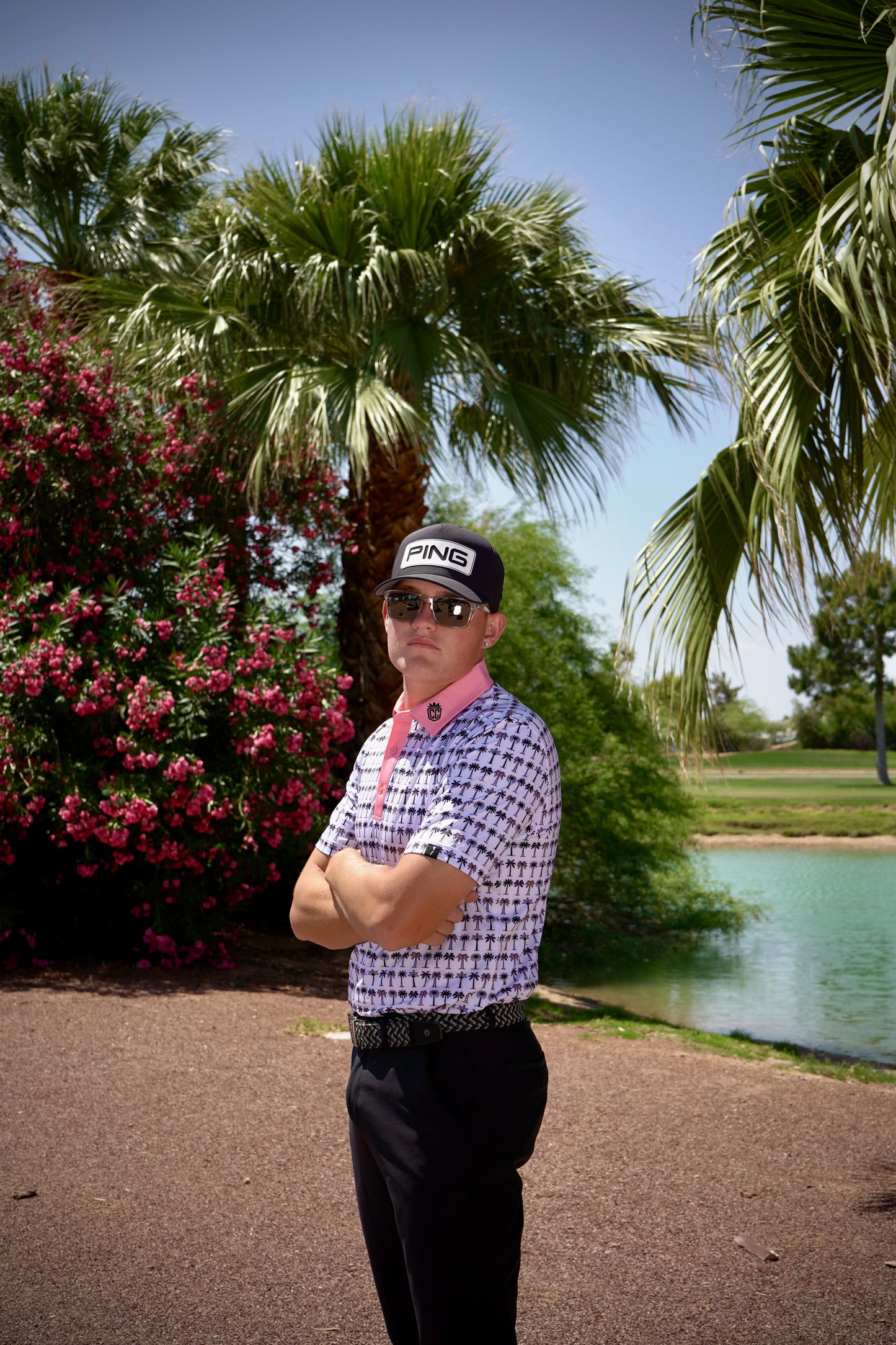 Champions Choice SunSet Pink Palm Polo